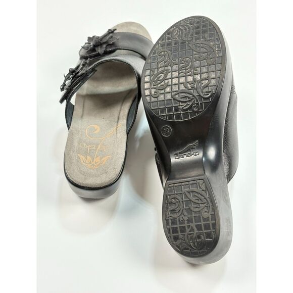 Dansko Women’s Sandals Size 38 (US 7.5–8) | Black Leather Slip-On Comfort Shoes - Picture 4 of 4